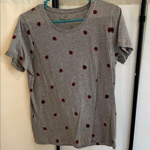 J. Crew Factory Gray Ladybug Collector Tee